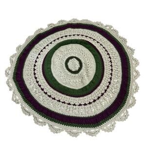 Handmade Crochet Wonderment Round Afghan Blanket Throw